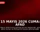 15 Mayıs 2026 Cuma: AFAD Son Depremler ve Hava Durumu Güncellemesi