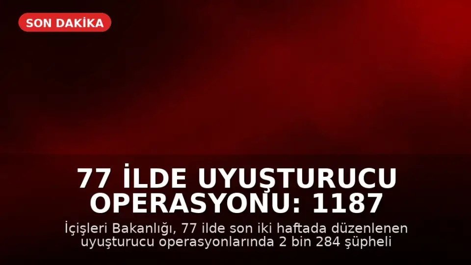 77 İlde Uyuşturucu Operasyonu: 1187 Kişi Tutuklandı