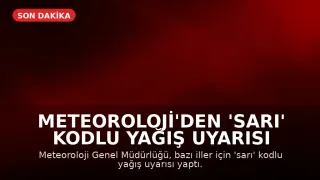 Meteoroloji'den 'Sarı' Kodlu Yağış Uyarısı Yapıldı