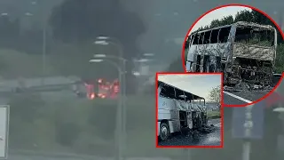 Tuzla TEM Otoyolu'nda Tur Otobüsünde Yangın: 43 Yolcu Tahliye Edildi